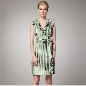 {Kate Spade} Aubrey Silk Ruffle Wrap Dress